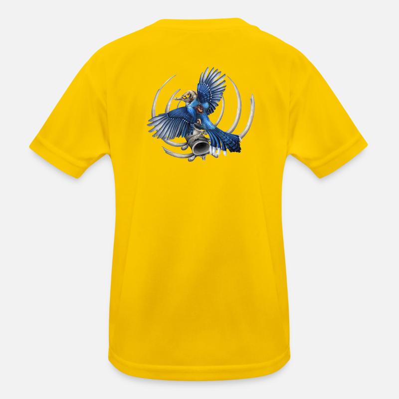 Oiseau Crâne Bleu T-shirt sport Enfant