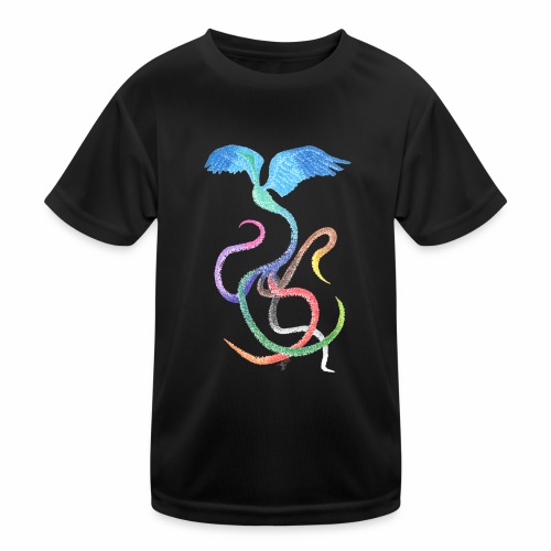 Gracious - Vogel-Regenbogen Himmel Tinte - Kinder Funktions-T-Shirt
