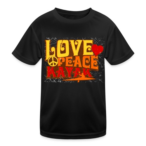peace love kayak revised and final - Kids Functional T-Shirt