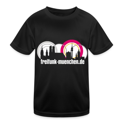 Skyline Freifunk München mit URL - Kinder Funktions-T-Shirt