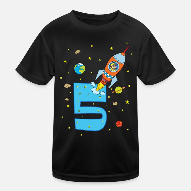 5th Birthday Rocket Boy Kids Functional T-Shirt