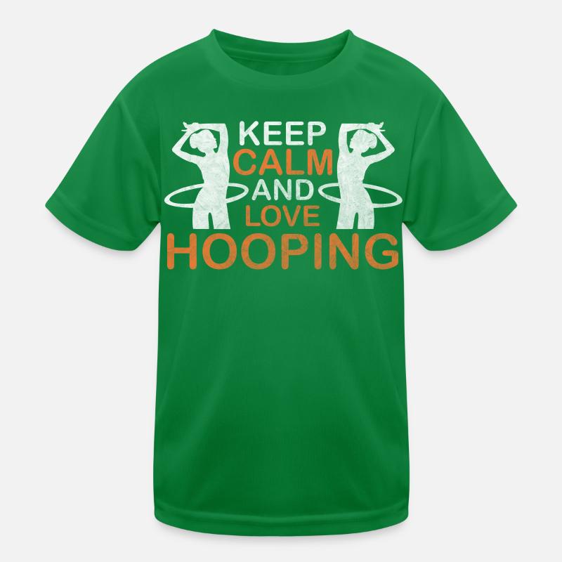 Keep Calm And Love Hooping Hulahoop Hula Sport Kinder Funktions-T-Shirt
