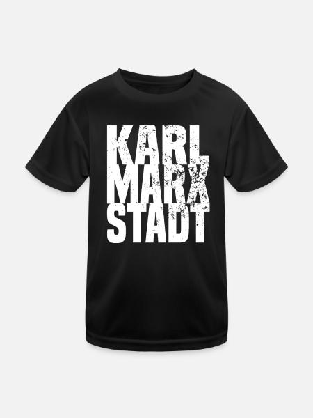 karl marx stadt - Kinder Funktions-T-Shirt - Schwarz - Vorne