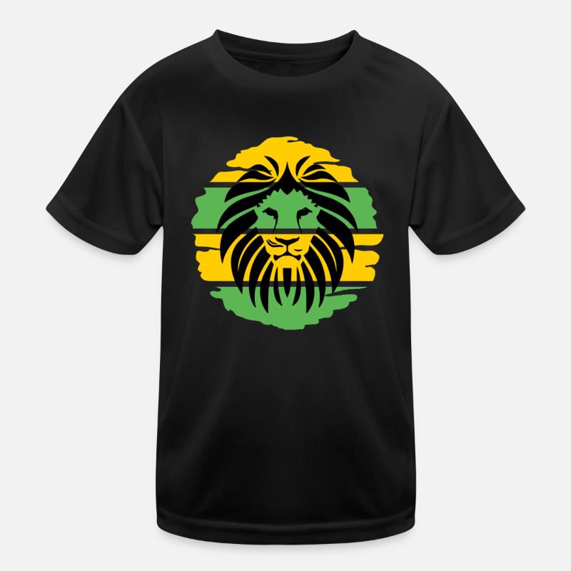 löwe Jamaika Reggae Kinder Funktions-T-Shirt