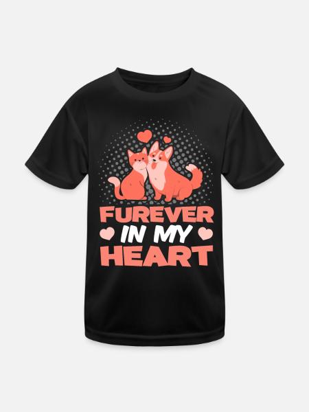 FureverIn My Heart Dog Love Dogs Chiots Chat - T-shirt sport Enfant - noir - Devant