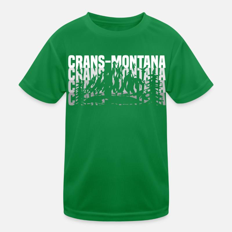 crans Montana noir blanc T-shirt sport Enfant