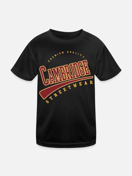 Cambridge Angleterre UK University College Style - T-shirt sport Enfant - noir - Devant