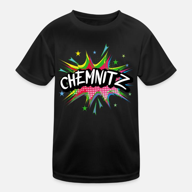 Chemnitz Allemagne Ville Pop Art Comic Art T-shirt sport Enfant