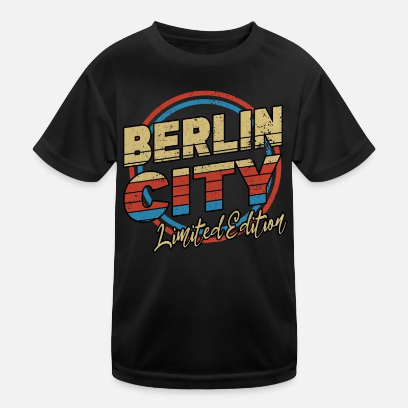 Berlin Germany City Font 80s Style Kids Functional T-Shirt