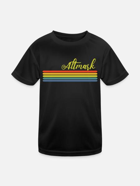 altmark Regenbogen - Kinder Funktions-T-Shirt - Schwarz - Vorne