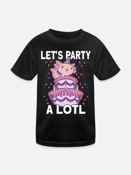 Axolotl Let's Party a lotl - Kids Functional T-Shirt - black - Front