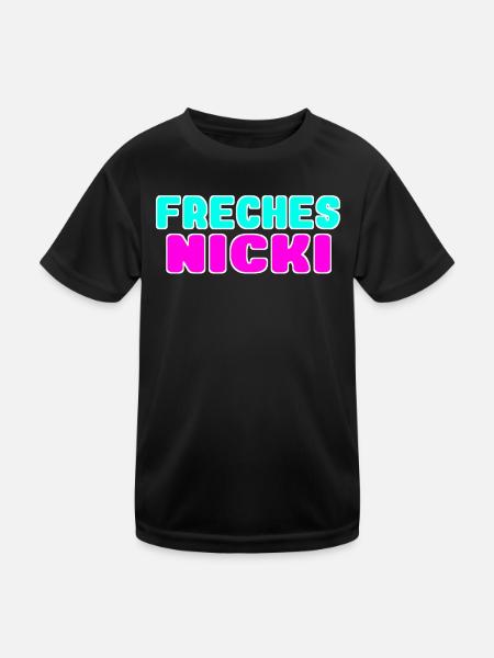 freches nicki neon Farben - Kinder Funktions-T-Shirt - Schwarz - Vorne