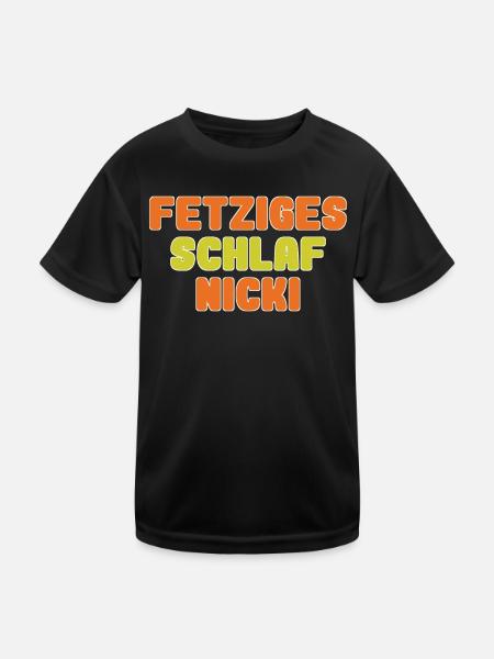 fetziges schlafnicki - Kinder Funktions-T-Shirt - Schwarz - Vorne