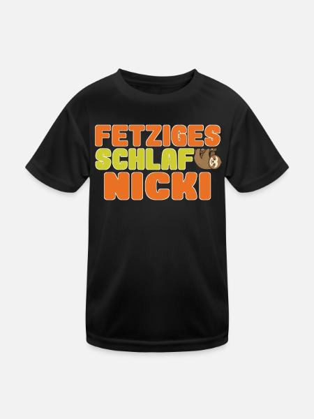 fetziges schlafnicki - Kinder Funktions-T-Shirt - Schwarz - Vorne
