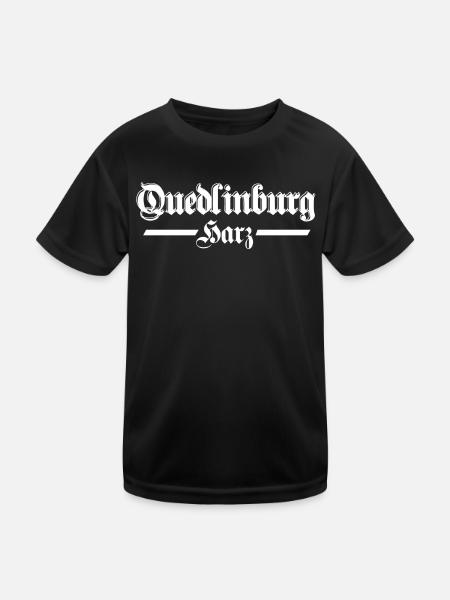 Quedlinburg Harz altdeutsch - Kinder Funktions-T-Shirt - Schwarz - Vorne