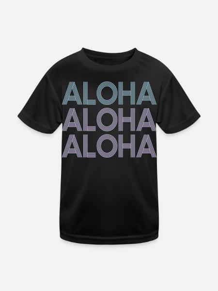 Aloha Aloha Aloha | Farben änderbar - Kinder Funktions-T-Shirt - Schwarz - Vorne