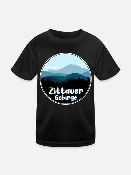 Zittauer Gebirge - Kinder Funktions-T-Shirt - Schwarz - Vorne