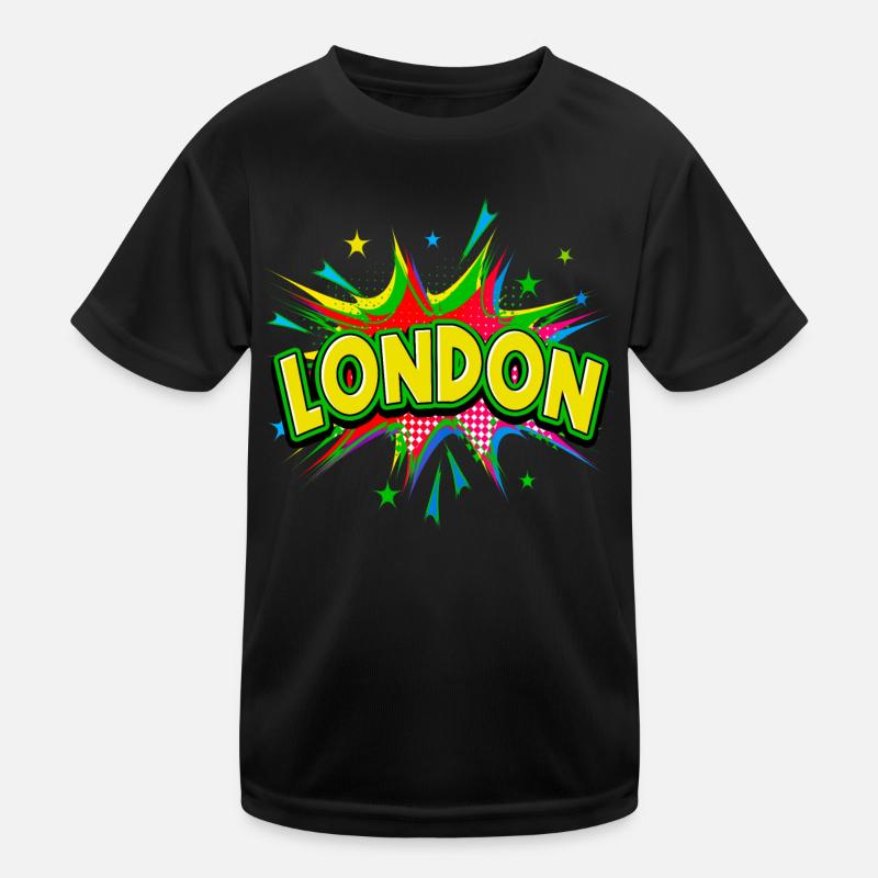 Londres Angleterre Royaume-Uni City Pop Art Comic Art T-shirt sport Enfant