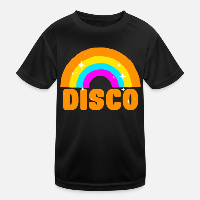 Disco Disko - Kinder Funktions-T-Shirt - Schwarz