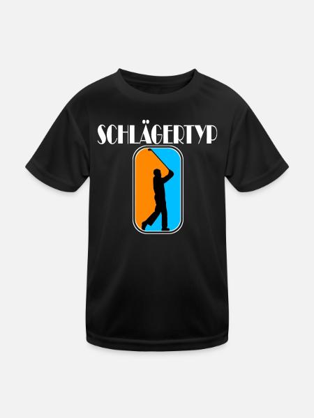 golf schlägertyp Golf - Kinder Funktions-T-Shirt - Schwarz - Vorne