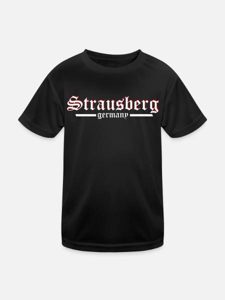 Strausberg sütterlin - Kinder Funktions-T-Shirt - Schwarz - Vorne