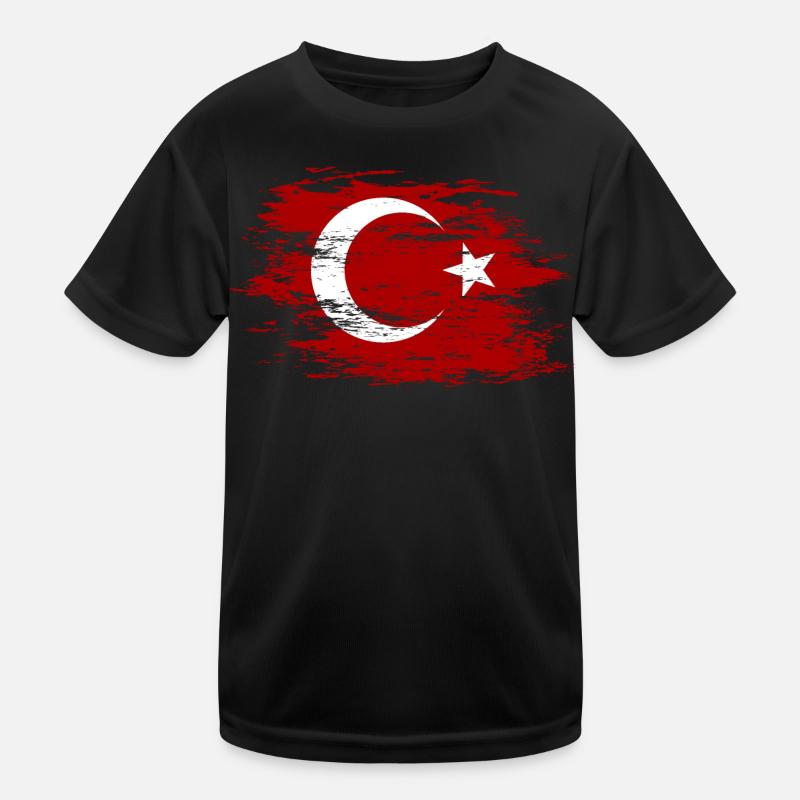 Drapeau de la Turquie utilisé T-shirt sport Enfant