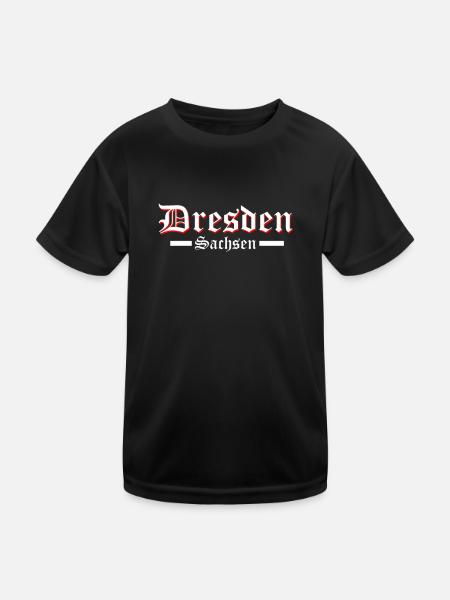 Dresden Sachsen - Kinder Funktions-T-Shirt - Schwarz - Vorne