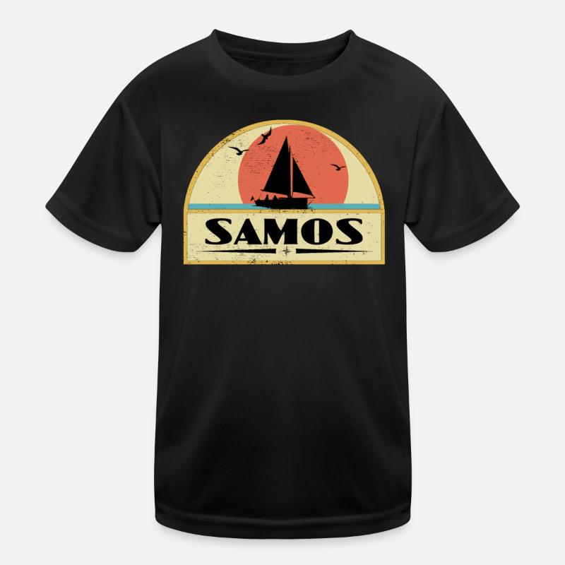 Samos - Kinder Funktions-T-Shirt - Schwarz