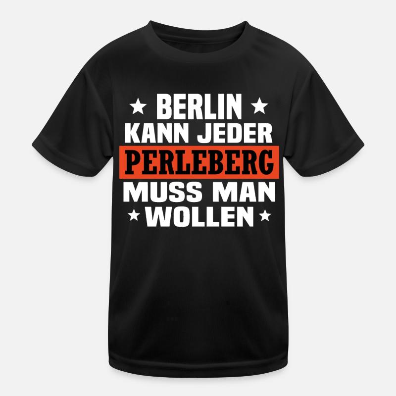 Perleberg - Kinder Funktions-T-Shirt - Schwarz