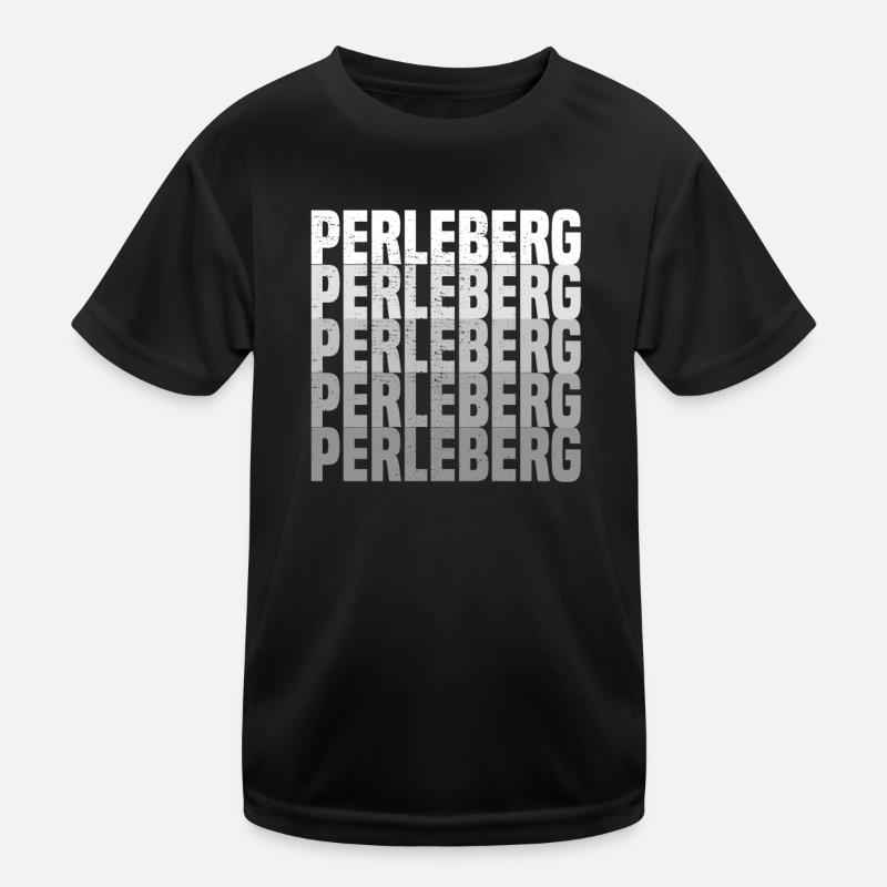 Perleberg - Kinder Funktions-T-Shirt - Schwarz