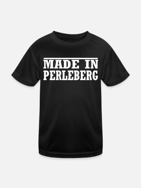 Perleberg - Kinder Funktions-T-Shirt - Schwarz - Vorne
