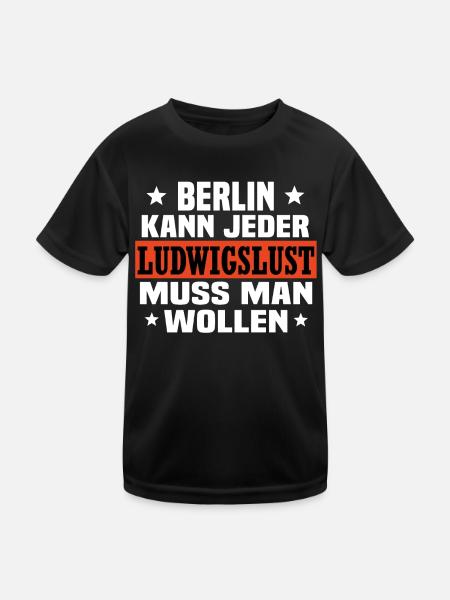 Ludwigslust - Kinder Funktions-T-Shirt - Schwarz - Vorne