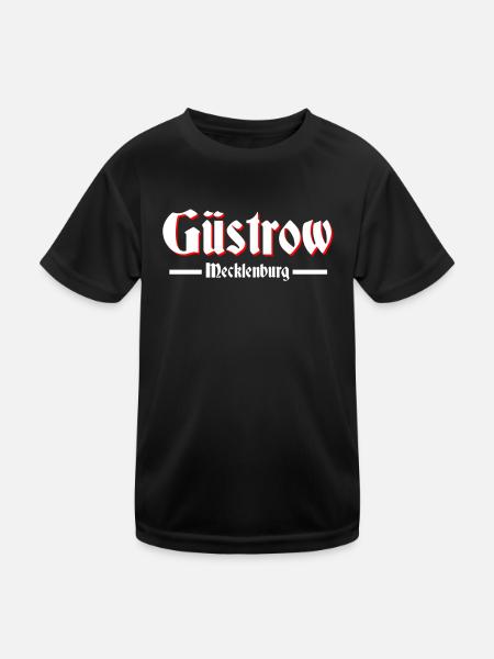 Güstrow - Kinder Funktions-T-Shirt - Schwarz - Vorne