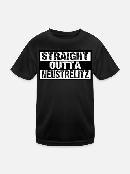 Neustrelitz - Kinder Funktions-T-Shirt - Schwarz - Vorne
