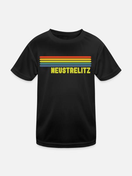 Neustrelitz Regenbogen - Kinder Funktions-T-Shirt - Schwarz - Vorne