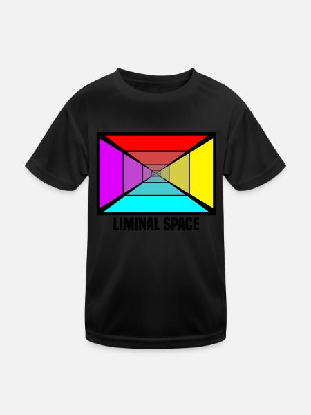 Liminal Spaces - Kinder Funktions-T-Shirt - Schwarz - Vorne