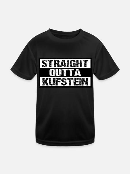 Kufstein - Kinder Funktions-T-Shirt - Schwarz - Vorne