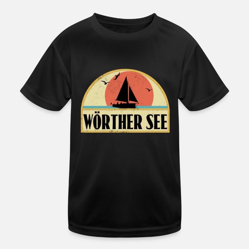 Wörthersee - Kinder Funktions-T-Shirt - Schwarz