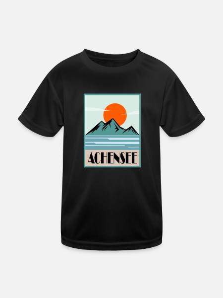 Achensee - Kinder Funktions-T-Shirt - Schwarz - Vorne