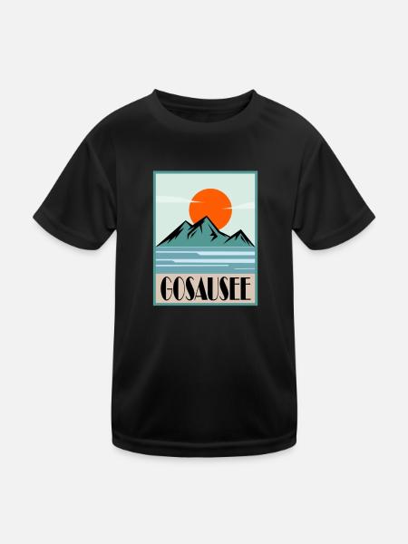 Gosausee - Kinder Funktions-T-Shirt - Schwarz - Vorne