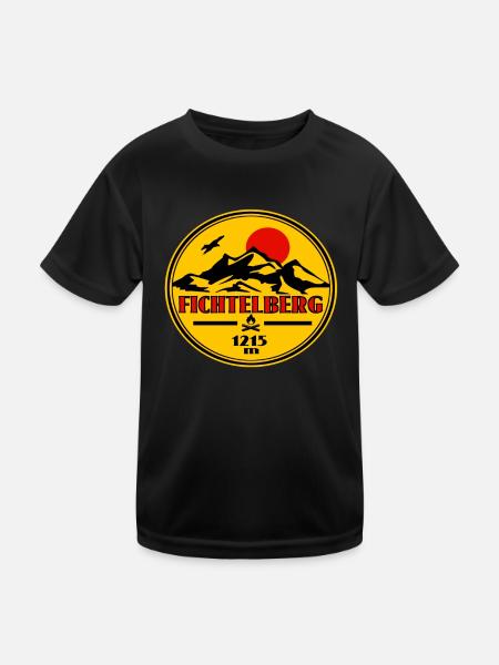 Fichtelberg - Kinder Funktions-T-Shirt - Schwarz - Vorne