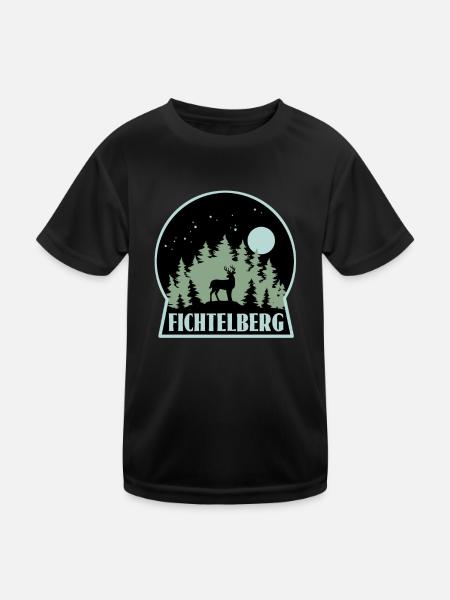 Fichtelberg - Kinder Funktions-T-Shirt - Schwarz - Vorne