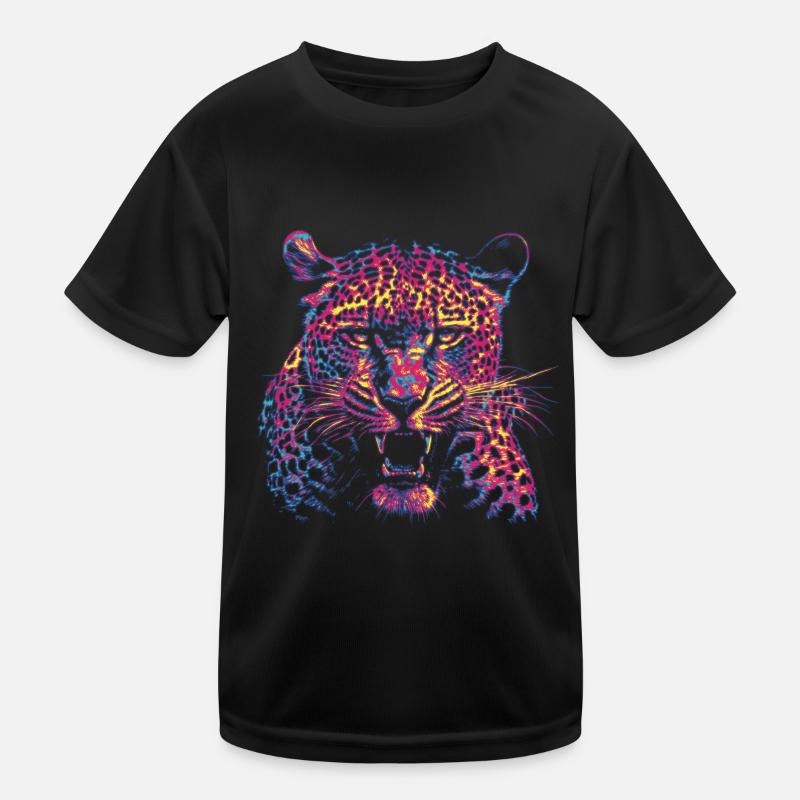 Colored leopard head Kids Functional T-Shirt