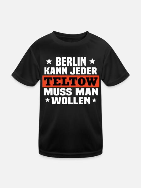 Teltow - Kinder Funktions-T-Shirt - Schwarz - Vorne
