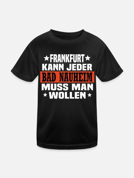 Bad Nauheim - Kinder Funktions-T-Shirt - Schwarz - Vorne