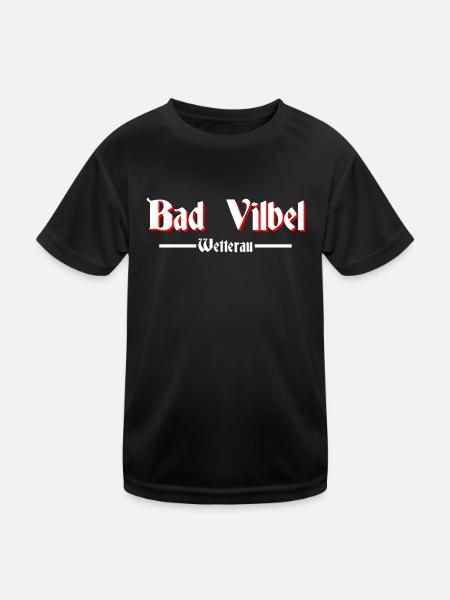 Bad Vilbel - Kinder Funktions-T-Shirt - Schwarz - Vorne