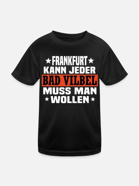 Bad Vilbel - Kinder Funktions-T-Shirt - Schwarz - Vorne