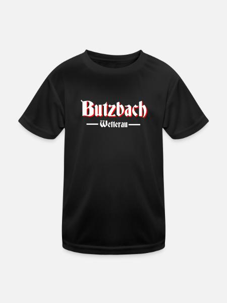 Butzbach - Kinder Funktions-T-Shirt - Schwarz - Vorne