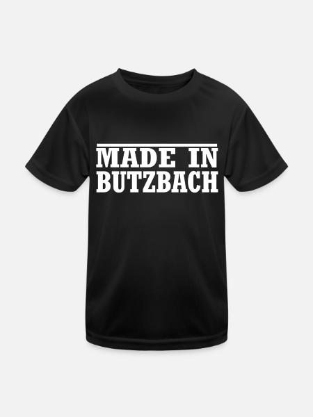 Butzbach - Kinder Funktions-T-Shirt - Schwarz - Vorne