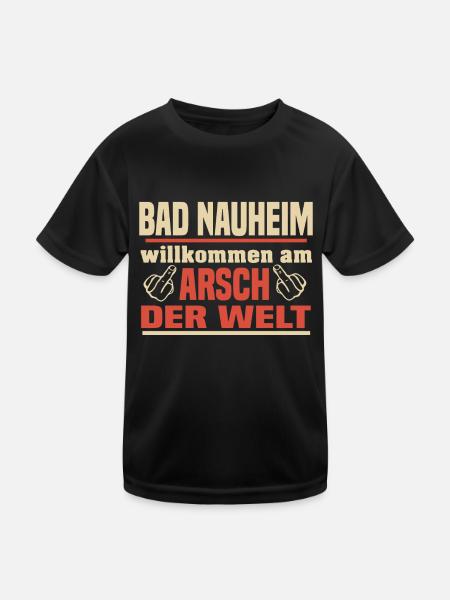 Bad Nauheim - Kinder Funktions-T-Shirt - Schwarz - Vorne